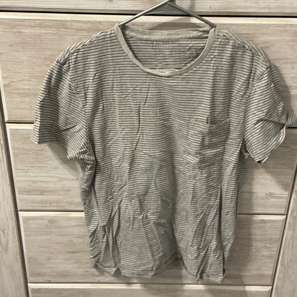 J Crew Slim washed Striped Gray Men's Shirt